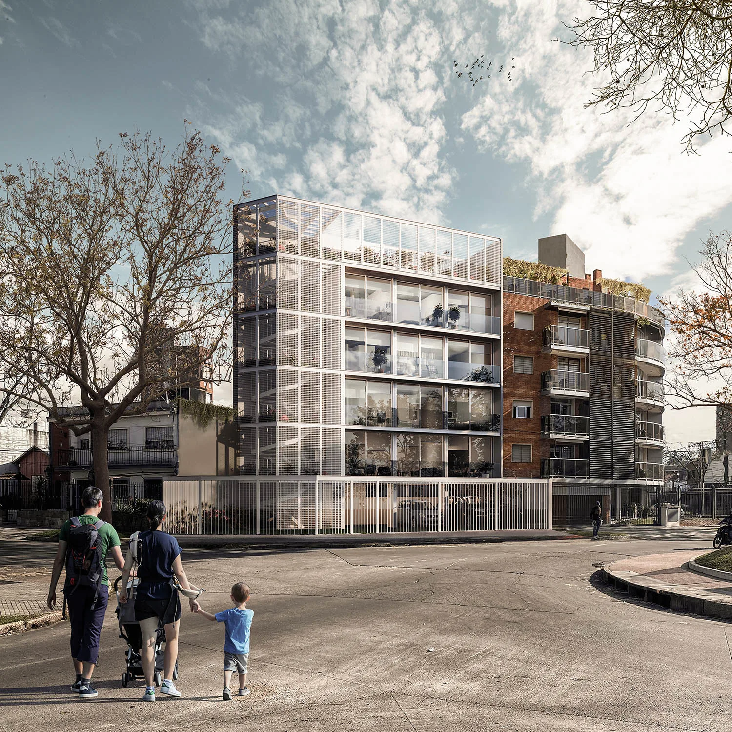 Night exterior render housing competition